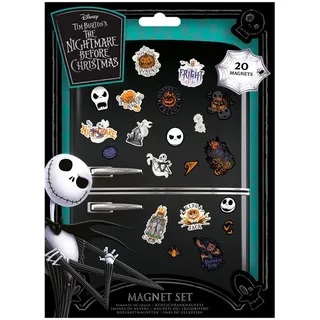 Disney The Nightmare Before Christmas 20-teiliges Magnet-Set (Colourful Shadows -Designs) 20 Mini-Magnete, Kühlschrankmagnete - Offizielles Lizenzprodukt