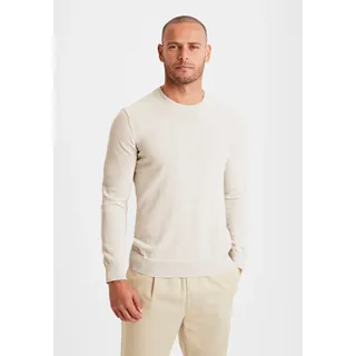 H.I.S Strickpullover, Regular Fit, Langarm, Pullover aus Feinstrick, Baumwollmischung, beige