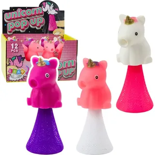 Springendes Einhorn Auf Frühling Pop Up Weiß Rosa 10Cm Mix