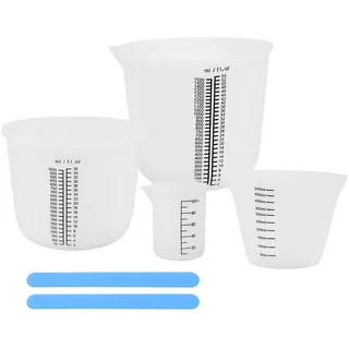 Silikon Messbecher Set 1500ml für Epoxidharz, 1000ml/500ml/100ml Mischbecher, leicht zu reinigen, DIY, Küche, Labor, Handwerk, leicht zu reinigen