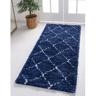 Myflair Temara Shag Hochflorteppich 79 x 305 cm Blau