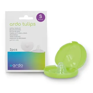Ardo TULIPS Stillhütchen aus weichem Silikon in 3 Größen, 2 Stück Größe S (16 mm) mit Box, weicher Schaft, frei von BPA BPS & Latex, Brusthütchen Brustwarzen Brusthauben Brust Hütchen zum Stillen