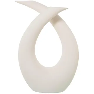 Abstrakte Bodenvase aus Keramik, in Ecru, matt, 40 x 17 x 53 cm