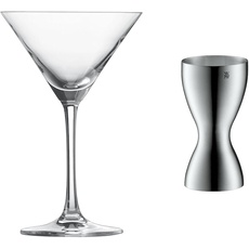 Schott Zwiesel 140104 Bar Special Martiniglas, 0.17 L, 6 Stück & WMF Loft Barmaß mit 2 Einheiten, 2 cl & 4 cl, kleiner Messbecher für exaktes Dosieren, Cromargan Edelstahl mattiert