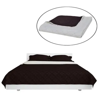 vidaXL Zweiseitige Tagesdecke Gesteppt Beige/Braun 220x240 cm - Beige