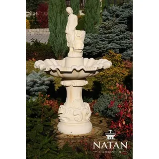 Zierbrunnen Springbrunnen Skulptur Brunnen Dekoration Garten Fontaine 157cm Neu - Weiß