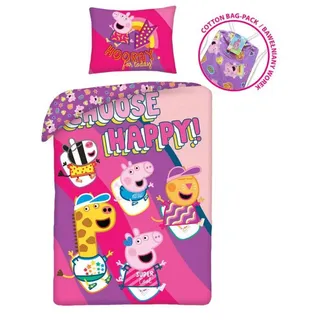 Peppa Pig Bettbezug Choose Happy 140 x 200 cm Baumwolle - Bunt