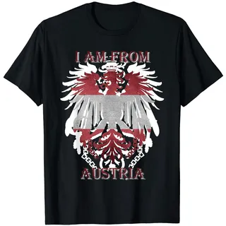 I am from Austria, Österreich Herkunft, rot weiß rote Fahne T-Shirt