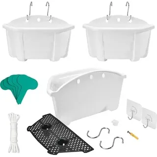 ORIMERC 3 Wand hängende Pflanzer Blumenkindgeländer Zaun Balkon Veranda Außen im Freien Dekor Kädküche Pflanzenkorb Branbleer Garten Montage