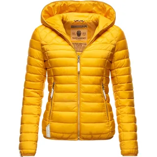 Steppjacke NAVAHOO "Steppjacke Ich Bin Hübsch", Damen, Gr. S, gelb, Obermaterial: 100% Nylon NY.  Obermaterial: Futter: 100% Polyester PES. 100% Polyester PES., tailliert hüftlang, Ärmel ohne Ärmelschlitz elastischer Bund, Jacken Steppjacke, leichte Übergangsjacke mit Kapuze