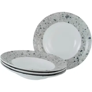CreaTable Pastateller 27 cm Grau/Weiß 4er Set