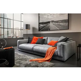 KAWOLA Big Sofa Raina Leder grau - Grau