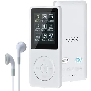 MP3-Player, MP3/MP4 digitaler Musik-Player, Lychee Upgrade, 8 GB, tragbarer HiFi-Sound, Musik-Player mit Musik/Video/Sprachaufnahme/FM-Radio/E-Book-Reader, unterstützt bis zu 64 GB (weiß)