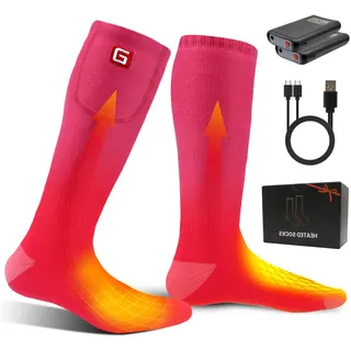 Svpro Beheizte Socken Damen, 4000mAh Batterie Heizung Wiederaufladbare Elektrische Socken mit Akku Thermal Warm Winter Fußwärmer Thermosocken für Wandern, Skifahren, Jagen, Camping, Radfahren