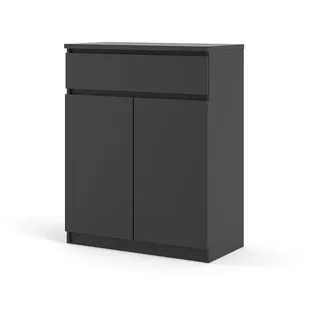 ebuy24 Highboard mattschwarz , Schwarz , Holzwerkstoff , 80x100x40 cm , Kleinmöbel, Kommoden, Highboards