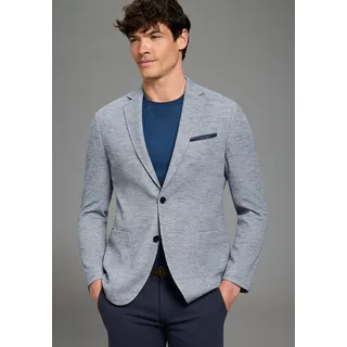 Sakko BRUNO BANANI, Herren, Gr. 54, grau (blau meliert), Web, Obermaterial: 85% Polyester, 15% Viskose, meliert, slim fit normal, mit Knöpfen,Ärmel mit Ärmelschlitz, Sakkos Sakko, mit Reverskragen, melierte Optik, Slim Fit Passform