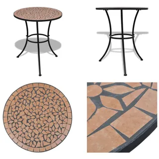 vidaXL Bistrotisch Terracotta Rot 60 cm Mosaik - Tisch - Tische - Gartentisch - Gartentische - Braun