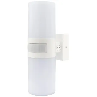 LED Fassadenleuchte „EL HOME“ ML-30B7 mit Bewegungssensor 12 m / 180° PIR, 20W, 1900lm, Dämmerungssensor, IP65 – für den Außenbereich, Wandleuchte, Garten Lampe, Lampenhalter, Aussenleuchte - Weiß