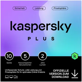 Kaspersky Lab Kaspersky Plus 2026 ESD 10 Geräte 24 Monate DE Win Mac Android iOS