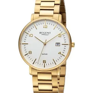 REGENT Herren Uhr Metallarmband Metall Armbanduhr Analog gold URF1522 - Gold