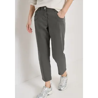 5-Pocket-Hose CECIL "Style Scarlett", Damen, Gr. 34, Länge 26, grau (clear khaki (länge 26)), Web, Obermaterial: 96% Baumwolle, 4% Elasthan. Futter: 100% Baumwolle, unifarben, bequem lang, Hosen 5-Pocket-Hose, mit Stretch