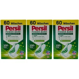 Persil POWER BARS 3 x 60 Stück UNIVERSAL Waschmittel - ab 20° wirksam - 60 WL