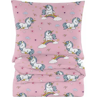 3D-Baumwollbettwäsche 140x200 kleines Einhorn