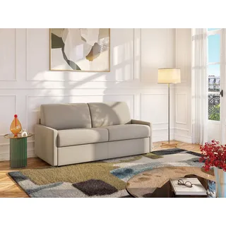 vente-unique Schlafsofa 4-Sitzer - Liegefläche: 160 cm - Matratzenhöhe: 22 cm mit Memory Schaum - Stoff - Beige - CALIFE