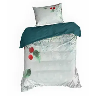 Bettbezug Bettwäsche Kissenbezug 140x200 cm Dekoration Weihnachten Winter Deko