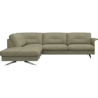 FLEXLUX Ecksofa "Glow, super bequem durch hochwertigem Sitzaufbau mit Federkern, L-Form" Skandinavisches Design, In hochwertiger Verarbeitung, fall grün