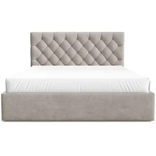 Selsey Aurevia - Polsterbett 180x200 mit Bettkasten und Samtbezug, beige - Beige