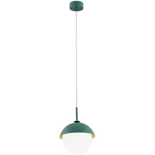 Xxxl Hängeleuchte , Grün, Weiß , Metall, Glas , Kugel , 109 cm , Ce , Lampen & Leuchten, Innenbeleuchtung, Hängeleuchten, Pendelleuchten