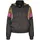 Ladies 90s Pull-Over-Jacke Schwarz/Leo/Pink M