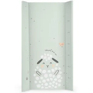 KikkaBoo Wickelauflage Abwaschbar 80x50 cm SLEEPY SHEEP, Für Babys, Wasserdicht Und Hygienisch, Weiche PVC-Oberfläche, Gepolstert, Für Wickeltisch Oder Kommode, Grün