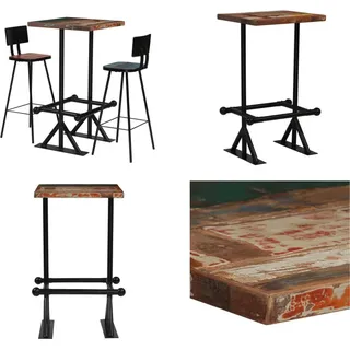 vidaXL Bar Set 3 tlg. Altholz Massiv Mehrfarbig - Bar-Set - Bar-Sets - Bartisch Und Barhocker - Bartisch