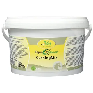 cdVet Naturprodukte EquiGreen CushingMix 1 kg, Pferde und Ponys, Stoffwechselprobleme, Entgiftungsorgane, Vitalstoffe, mit Möchspfeffer und Grünhafer