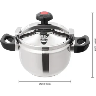Profi Schnellkochtopf - 7 l - Edelstahl 201 - Schwer und robust - Schnelles Kochen - Gastronomiequalität - Orange