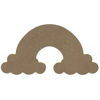 Aladine – Gomille Regenbogen/Wolke – Ständer aus Holz zum Bemalen und Dekorieren – ideal zur Dekoration von Innenräumen, Schlafzimmer, Geburtstag – Naturholz 100% französisch – 15 cm