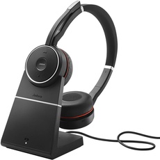 Jabra Evolve 75 SE Schnurloses Stereo-Headset - Bluetooth-Headset mit Mikrofon mit ANC und Ladestation - Für Google Meet & Zoom zertifiziert sowie für alle gängige Plattformen - Schwarz