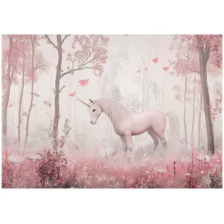 WallArena Tapete Kinderzimmer Mädchen Einhorn, Vlies Fototapete, 400x280