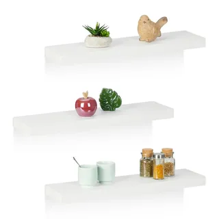 Relaxdays Wandregal 60 x 15 cm Weiß