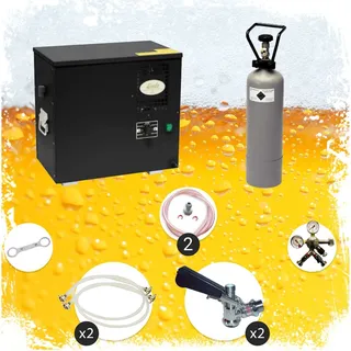 Komplett Set Zapfanlage, Bierzapfanlage AS-40, 2-leitig, Durchlaufkühler, Nasskühler - Untertheke, Green Line, Zapfkopf 2:ohne,Zapfkopf:NC Adapter