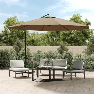 The Living Store Ampelschirm mit Alu-Mast 350 cm Taupe - Taupe