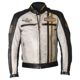 Helstons Indy Lederjacke - Black / White / Yellow - L