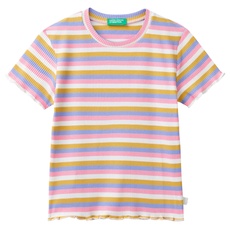 United Colors of Benetton Mädchen 3hfuc10al T-Shirt, Mehrfarbig gestreiftes Muster 940, 130 cm