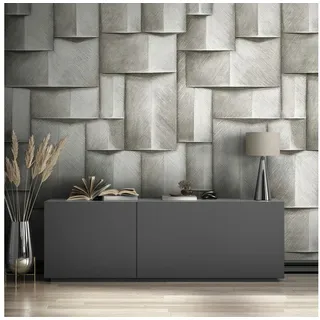 Marburg Fototapete Tapete Modern Cubes, geprägt, 3D-Optik, moderne Vliestapete für Wohnzimmer Schlafzimmer Küche schwarz|weiß