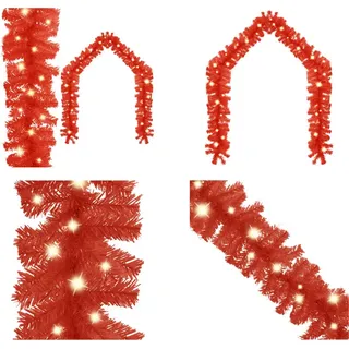 vidaXL Weihnachtsgirlande mit LED 10 m Rot - Girlande - Girlanden - Künstliche Weihnachtsgirlande - Künstliche Weihnachtsgirlanden - Rot