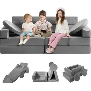 Vevor Kindersofa, 15 in 1 Kindersofa aus Schaumstoff, Matratze Multifunktional Spieltisch Puzzle Sofa, Kindersessel Faltbar, Pädagogisches Spielzeug Kindersessel Spielsofa Kuschelecke