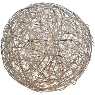 Star Trading LED-Kugel Trassel 3D Aluminium Ø30cm silber, Silber, IP44, 50 Glühbirne(n), LED, 3,6 W, Warmweiß - Silber