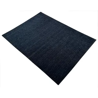Teppich 100% Wolle 200x300 cm Handgewebt Gabbeh Anthrazit Grau Blau schwarz PB1